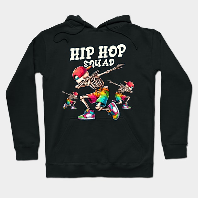 Hip Hop Squad – Vibrant Dabbing Skeleton Dab Dance Hoodie by Infinitee Shirts